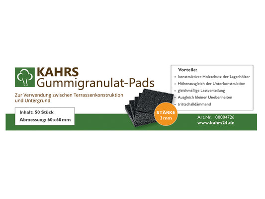 KAHRS Gummigranulat-Pads 60x60x3 mm, 50 Stk./Paket – Bild 2