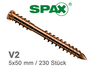 5×50mm SPAX Terrassenschrauben A2, antik HKB, 230 Stück/ Paket