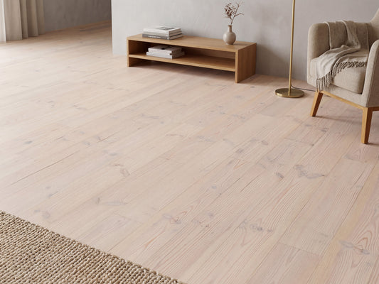 KAHRS Massivholzdielen, Seekiefer, 21x176 mm, Natur, weiß naturgeölt, gebürstet rundum Nut & Feder, mit Microfase