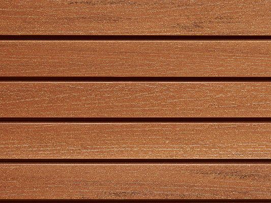 18x70 mm NATURinFORM WPC Fassadenprofil, "Die Gestaltende small", mit Holzmaserung, leicht gebürstet, bernsteinbraun, Deckmaß: 66mm
