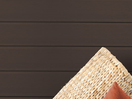 26×145mm Kovalex® Standard WPC-Terrassendiele, schokoladenbraun, ungebürstet, Vollprofil, grob/fein