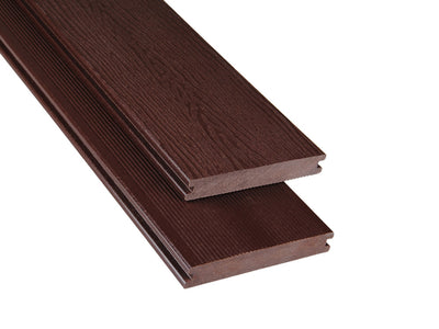 20×145mm Kovalex® WPC-Massivdiele, Struktur/fein, schokoladenbraun, mattiert, Vollprofil
