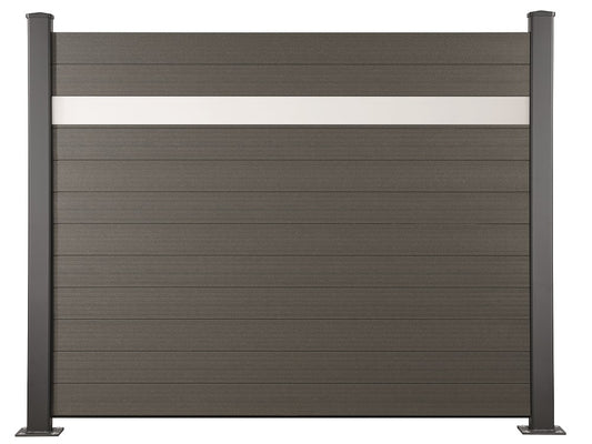 180×174cm Flächenset "Der Flexible" titangrau, Bausatz mit Lamellen, Abschlussprofil und Unterbauleiste