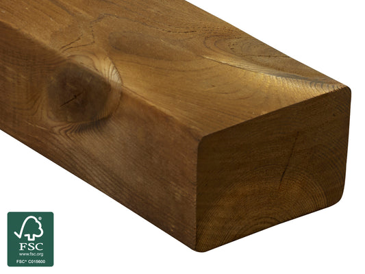 Kebony Character Konstruktionsholz, 48x73 mm, 4-seitig glatt gehobelt, Kanten gerundet