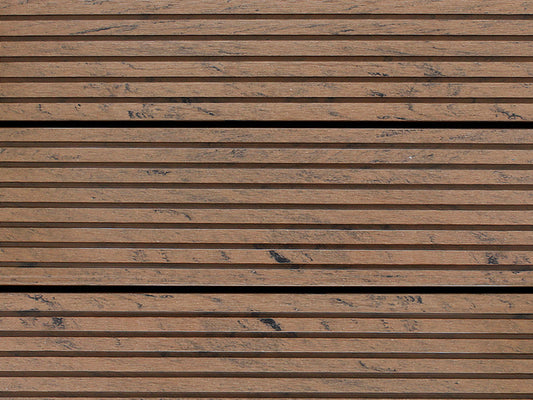 KAHRS WPC Terrassendielen, 20x140 mm, Massiv, Herbstbraun, Grob/Strukturiert