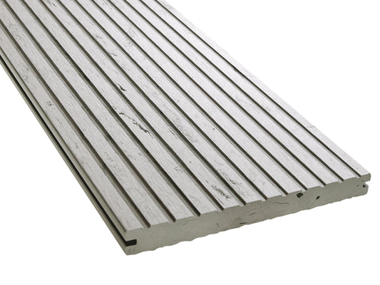 KAHRS WPC Terrassendielen, 20×200mm, Massiv XL, Steingrau, Grob/Strukturiert