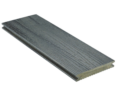 21×139mm, "Die Naturlinie", WPC-Terrassendielen, Holzmaserung/fein, basaltgrau, Vollprofil