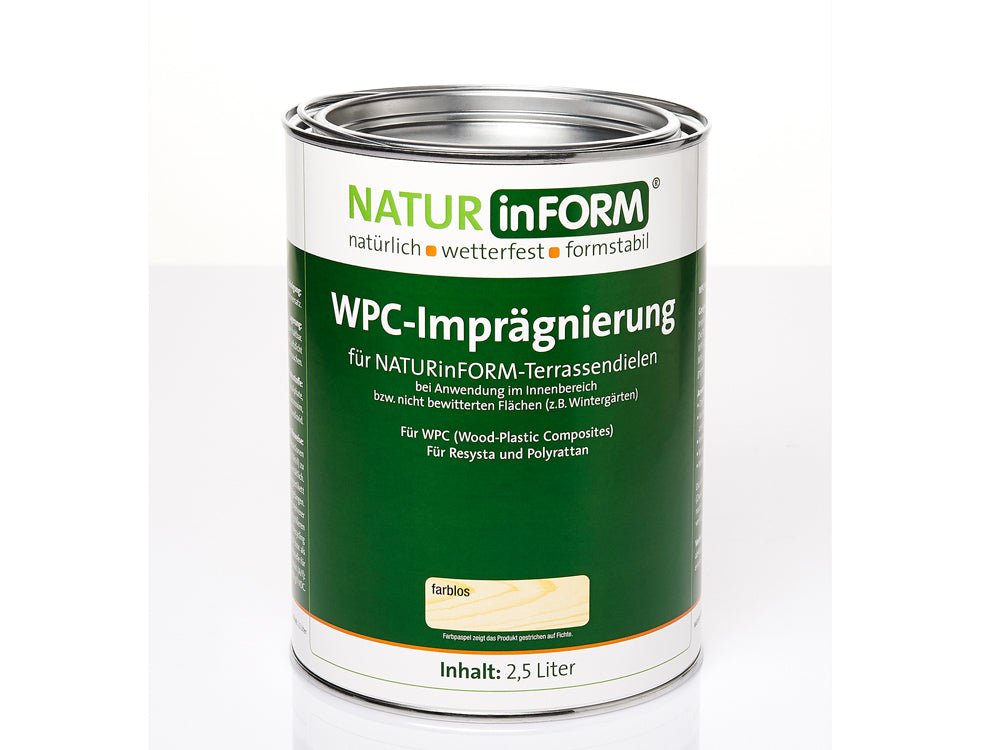 NATURinFORM WPC-Imprägnierung für gebürstete Oberflächen, Dose à 2,5 l, reicht für ca. 25m² *für Innenbereich, bzw. nicht bewitterte Flächen!*