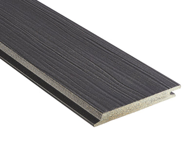 18×152mm NATURinFORM WPC Fassadenprofil, "Die Gestaltende Exklusiv XXL" einseitig geprägt, matt, Basaltgrau, Deckmaß: 148mm