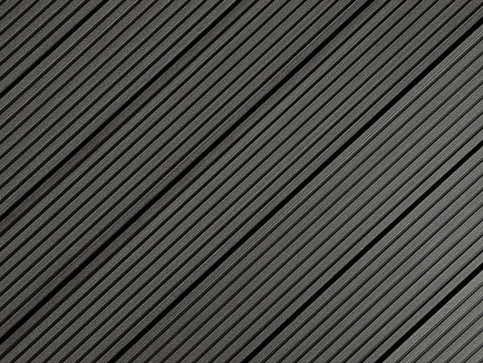 25x138 mm "Die Beliebte massiv", WPC Terrassendielen, beidseitig gebürstet, grob/fein, steingrau, Vollprofil, BAZ