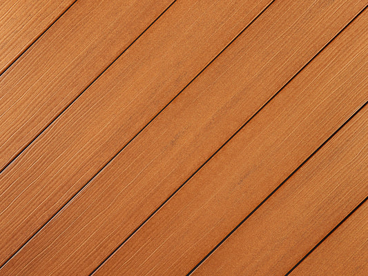 "Die Exklusive" WPC Terrassendielen, 21x162 mm, Bernsteinbraun, eins. geprägt, matt, Vollprofil