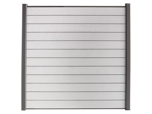 KAHRS WPC Zaunfeld-Set "Lübeck", grau, 12 Zaunbretter 20×161mm, inkl. Alustart- & Endleiste in anthrazitbraun + Fixierun