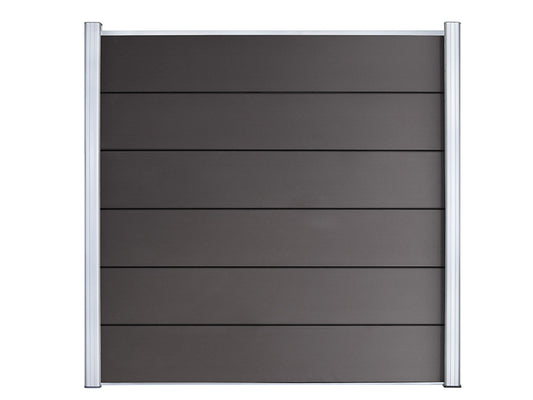 KAHRS WPC Zaunfeld-Set "Lübeck XL", anthrazit, 6 Zaunbretter 20×307mm, inkl. Alustart- & Endleiste in silber + Fixierung