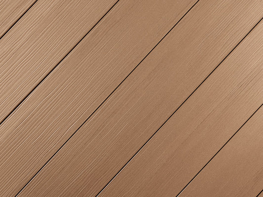 "Die Exklusive" WPC Terrassendielen, 21x200 mm, Terrabraun, einseitig geprägt, matt, Vollprofil