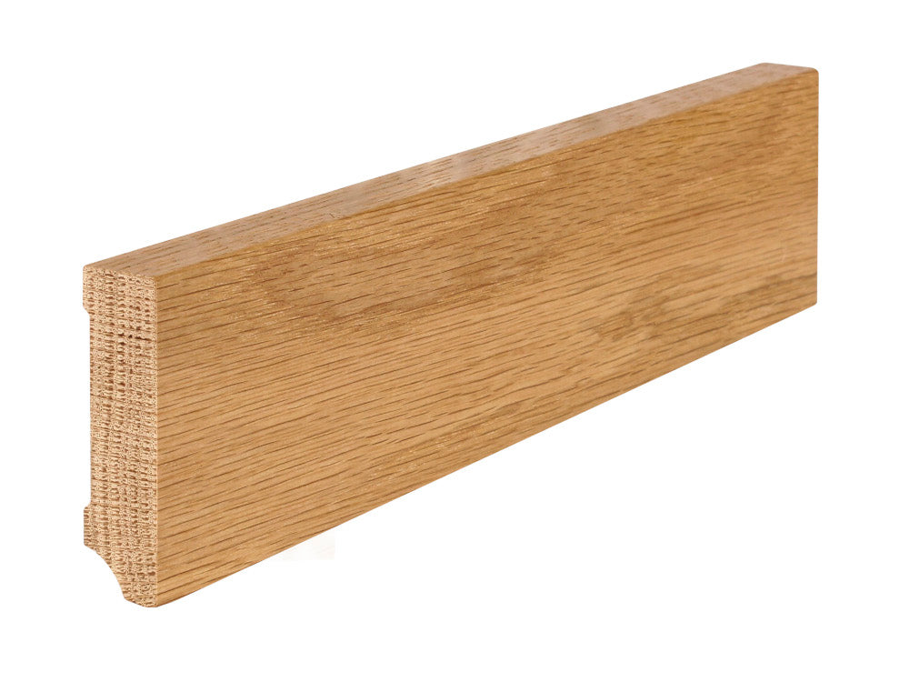 Eiche Sockelleisten, 16x58 mm "Rundkante", massiv, matt lackiert 10 Stk. pro Bund