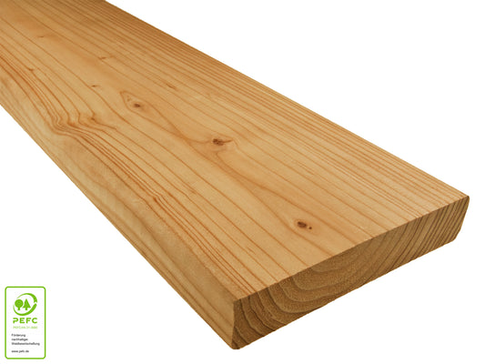 Europäische Lärche Terrassendielen, 27x143 mm, KD, glatt/glatt