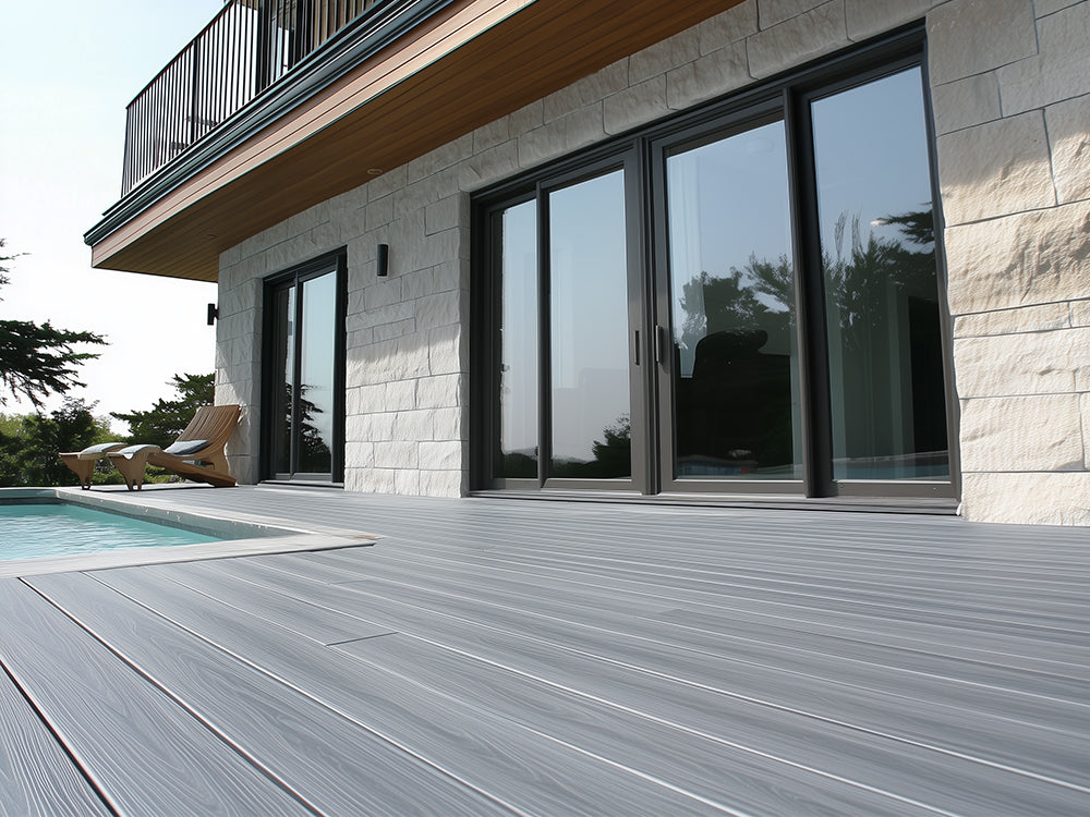 KAHRS BPC Terrassendielen, Natural Design, Massiv, 20x140 mm, Silbereiche, strukturiert/gebürstet