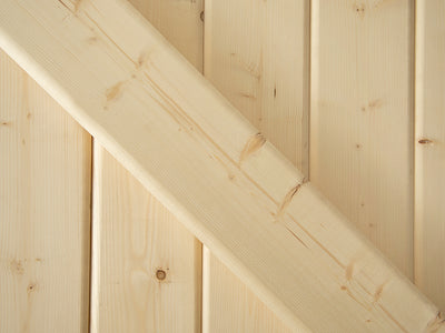 45x121 mm nordische Fichte/Tanne Blockbohlen für den Saunabau, unbehandelt, Doppelnut & -feder
