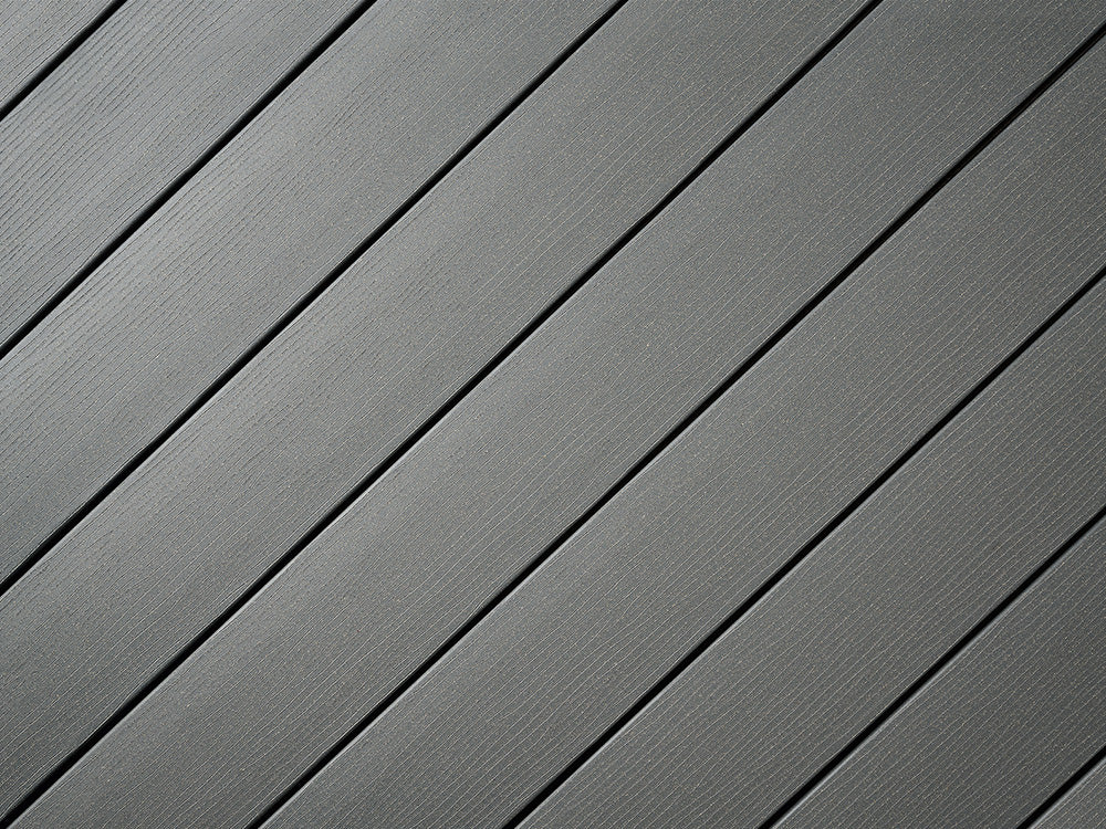 Die Smarte Klick", WPC, grau, geprägte Oberfläche, ungebürstet, Null-Grad-Diele, x22×120mm einseitig verlegbar – Bild 3