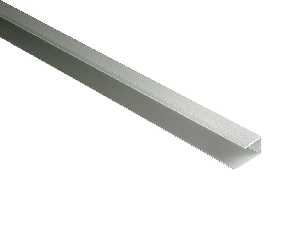 Kovalex® Seitenabschluss Alu, 24x27(42) mm, silber, U-Profil für 20mm WPC-Dielen, nur für die Stirnseiten der Dielen geeignet