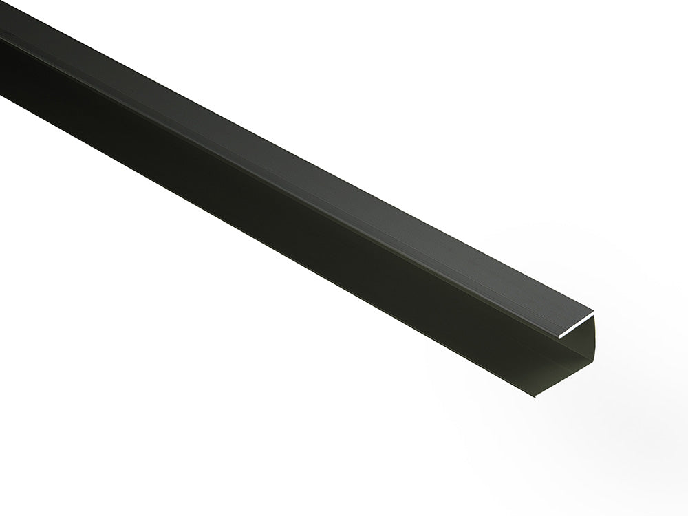 Kovalex® Seitenabschluss Alu, 28x27(42) mm, anthrazit, U-Profil für 26mm WPC-Dielen, nur für die Stirnseiten der Dielen geeignet