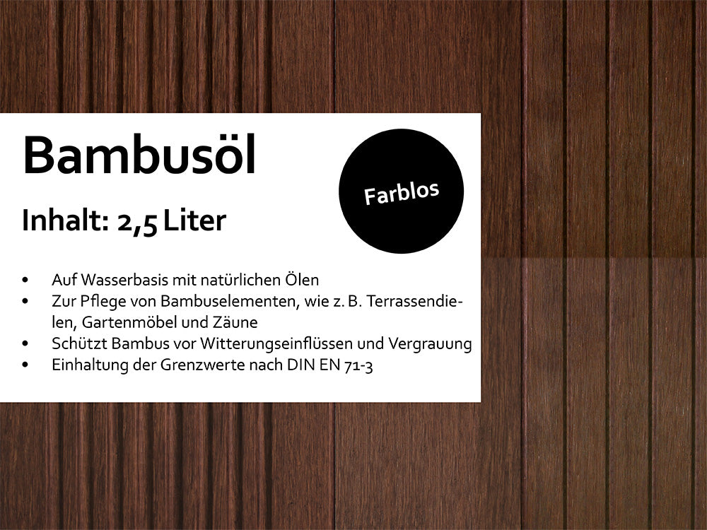 KAHRS Moso-Bambusöl, 2,50 Liter Farbton: Farblos