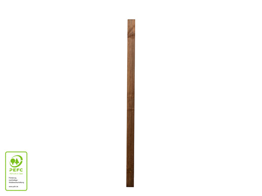 Kiefer Zaunpfosten, 90×90mm, kesseldruckimprägniert braun, glatt gehobelt Kanten gefast