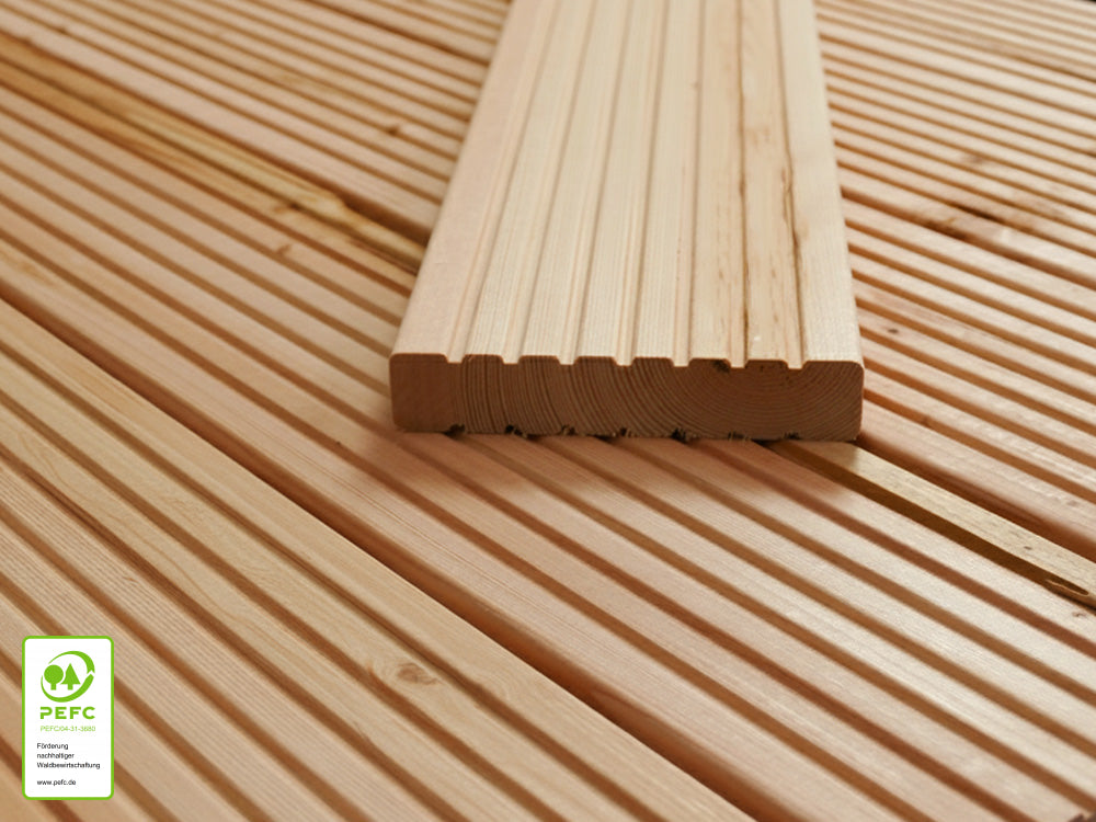 Kanadische Douglasie Terrassendielen, 27×143mm, KD, grob/grob