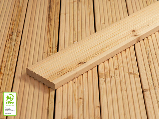 Kanadische Douglasie Terrassendielen, 27x143 mm, KD, grob/grob