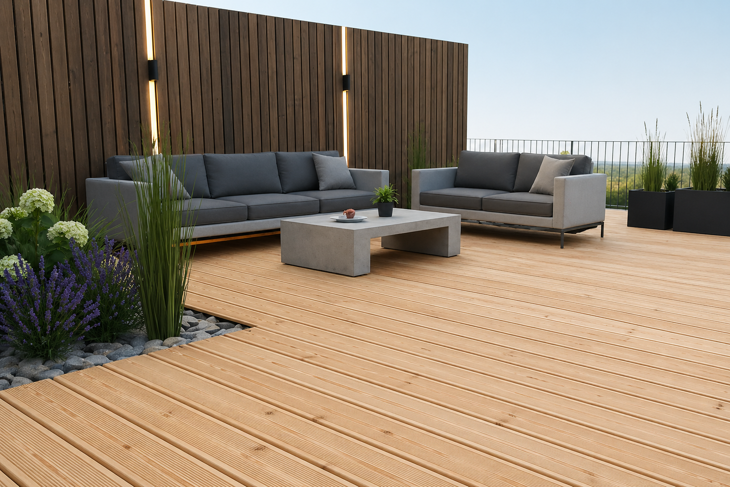 Nadelholz Terrassendielen schönes Ambiente