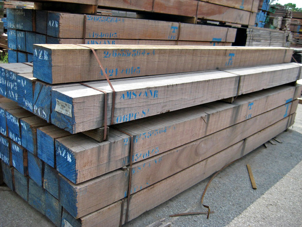 200x200 mm Bongossi Schnittholz, AD *FAS*, sägerau, grob gekappt