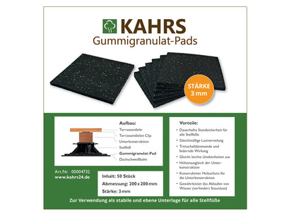 KAHRS Gummigranulat-Pads 200x200x3 mm, 50 Stk./Paket