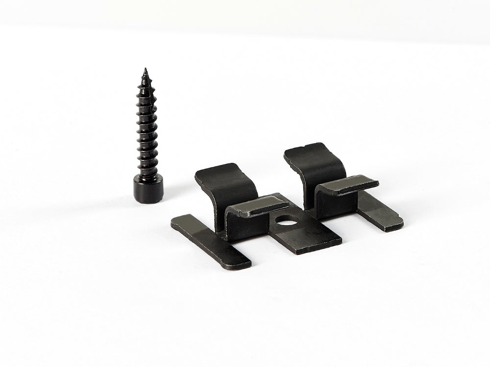 NATURinFORM WPC Montageklammerset V2A Edelstahl, 100 Klammern und Schrauben 4,2x20mm schwarz,mit Bit u. Verlegehilfe