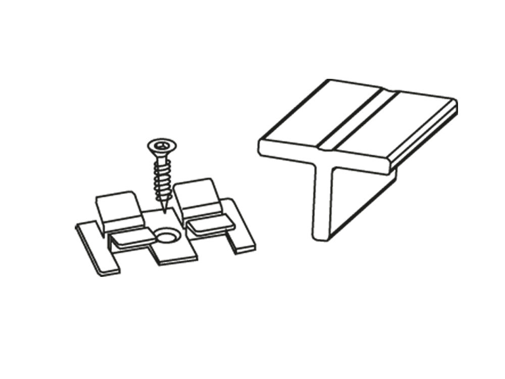 NATURinFORM WPC Montageklammerset V2A Edelstahl, 100 Klammern und Schrauben 4,2x20mm schwarz,mit Bit u. Verlegehilfe