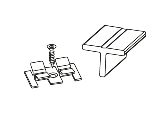 NATURinFORM WPC Montageklammerset V2A Edelstahl, 100 Klammern und Schrauben 4,2x20mm schwarz,mit Bit u. Verlegehilfe