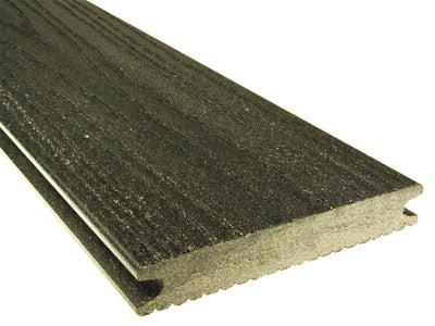 21×139mm, "Die Kernige", WPC-Terrassendielen, Holzmaserung/fein, anthrazit, Vollprofil