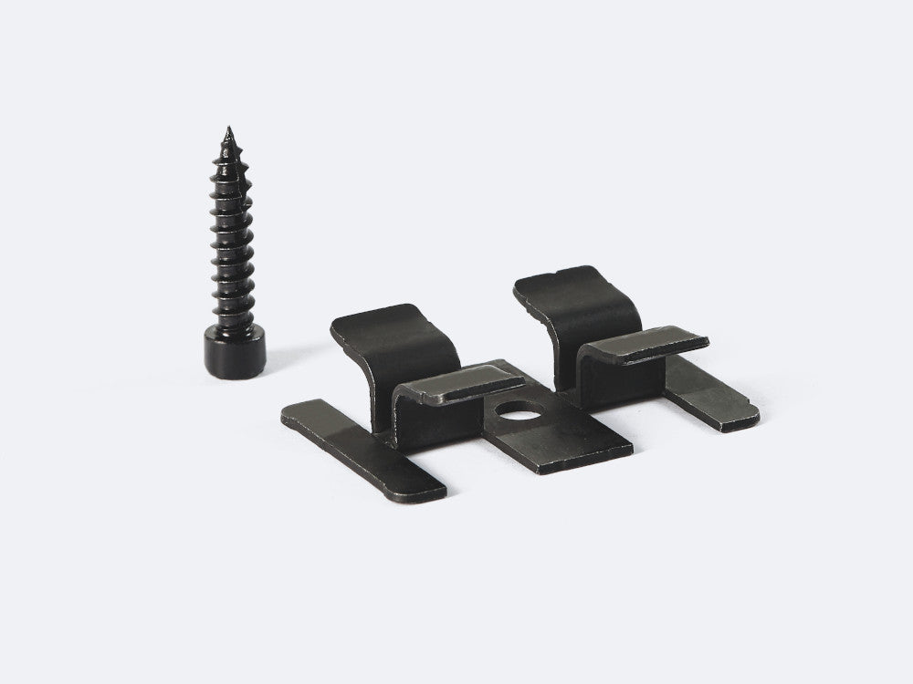 NATURinFORM WPC Montageklammerset V4A, je 100 Klammern und Schrauben, 4,2x20mm schwarz,mit Bit u. Verlegehilfe
