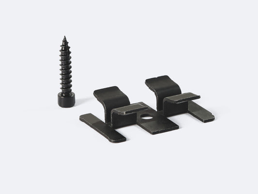 NATURinFORM WPC Montageklammerset V4A, je 100 Klammern und Schrauben, 4,2x20mm schwarz,mit Bit u. Verlegehilfe