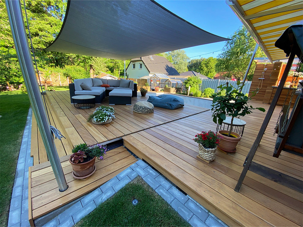Garapa Terrassendielen, 21x145 mm, KD, glatt/glatt