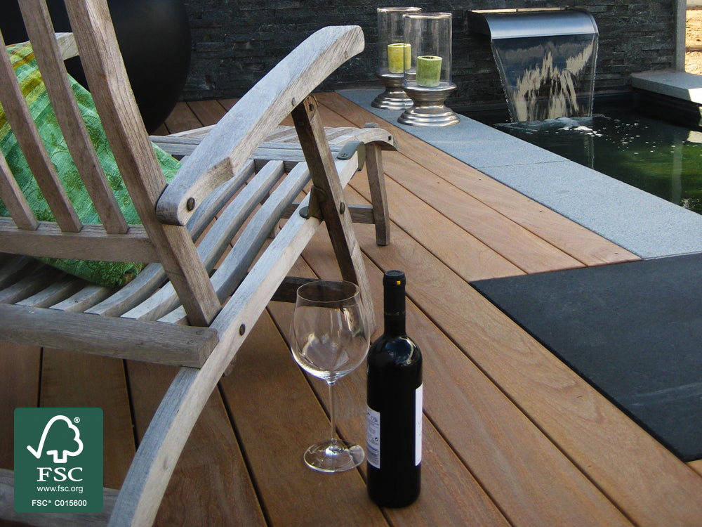 Cumaru Terrassendielen, 21×145mm, KD, glatt/glatt