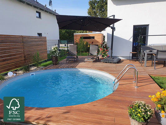 Cumaru Terrassendielen, 21x145 mm, KD, glatt/glatt