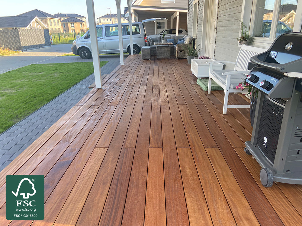 Cumaru Terrassendielen, 21×145mm, KD, glatt/glatt