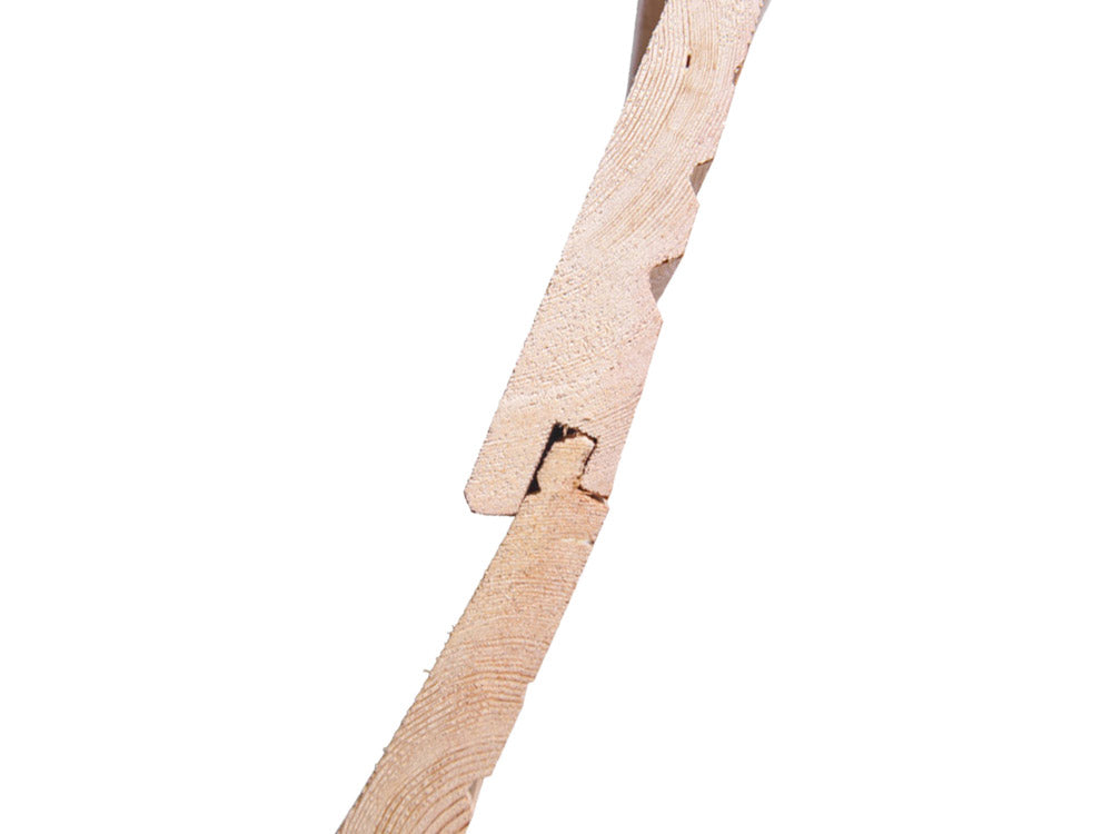 Sibirische Lärche Keilstülpschalung, 26x146 mm, KD, Sichtseite sägerau, 4 Stk./Bund Deckbreite 134 mm