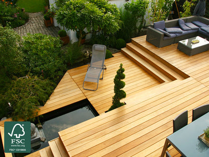 Garapa Terrassendielen, 21×145mm, KD, glatt/glatt