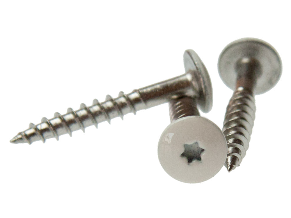 5,5×35mm Montageschraube für HPL Schichtstoffplatten, Torx, V4A, Kopf beige lackiert, 100 Stück/VE