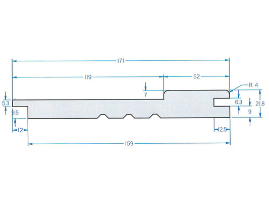 Sibirische Lärche Boden-/ Deckelschalung 23x169 mm KD, mit Nut + Feder, gehobelt Deckbreite 152 mm