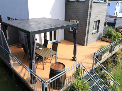 Die Naturlinie", WPC-Terrassendielen, Holzmaserung/fein, eichenbraun, Vollprofil, 21×139mm – Bild 4