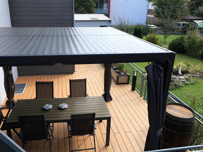 21x139 mm, "Die Naturlinie", WPC-Terrassendielen, Holzmaserung/fein, eichenbraun, Vollprofil