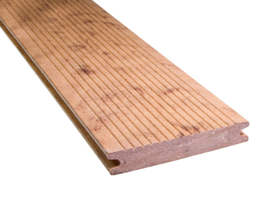21x139 mm, "Die Naturlinie", WPC-Terrassendielen, Holzmaserung/fein, eichenbraun, Vollprofil