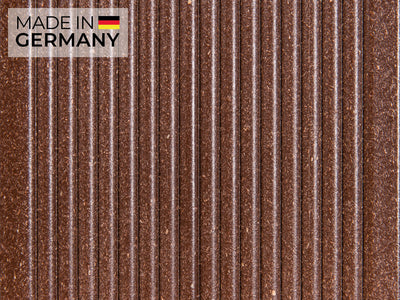 26x138 mm "Die Beliebte select", WPC Terrassendielen, beidseitig gebürstet, braun gewellt/fein, Vollprofil